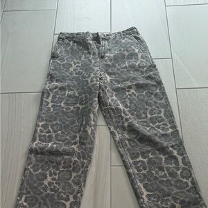 Gray Leopard Print Pants